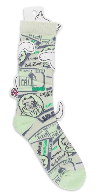 Ponožky Ripndip - Moneybag Socks Olive