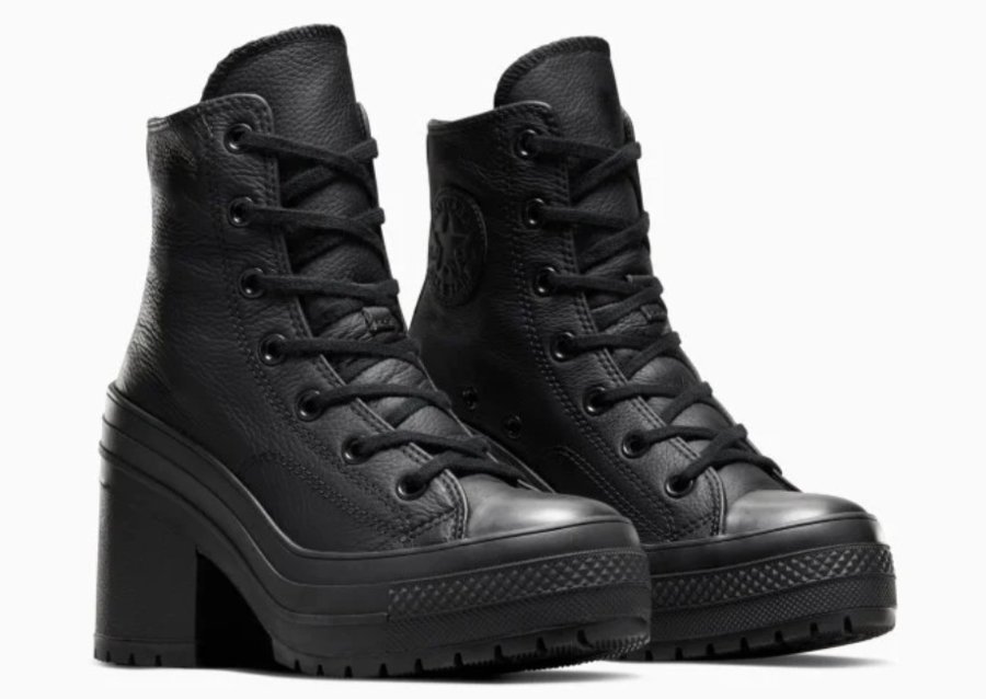 Topánky Converse - Chuck 70 De Luxe Heel Leather Black Black