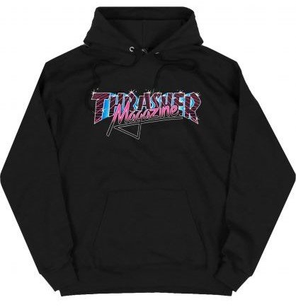 Mikina Thrasher - Vice Logo Hoodie Black Multicolor