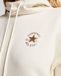 Mikinové šaty Connverse - All Star Shine Hoodie Dress Converse Egret