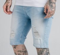 Kraťasy Siksilk - Distressed Denim Shorts Light Blue Wash