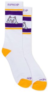 Ponožky Ripndip - Peeking Nermal Socks Purple Gold