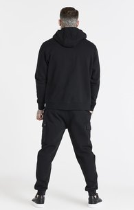 Mikina Siksilk - Zip Through Funnel Neck Hoodie Black