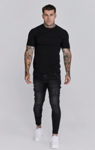 Rifle Siksilk - Distressed Skinny Jeans black
