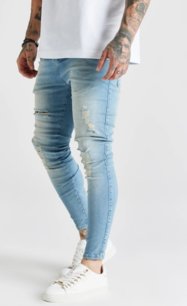 Rifle Siksilk - Essential Distressed Skinny Jean Blue Washed