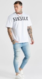 Rifle Siksilk - Essential Distressed Skinny Jean Blue Washed