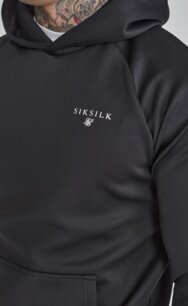 Mikina Siksilk - Muscle Fit Hoodie Black