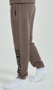 Tepláky Siksilk - Loopback Relaxed Joggers Brown Heavyweight