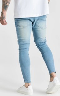 Rifle Siksilk - Essential Distressed Skinny Jean Blue Washed