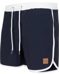 Kúpacie plavky Urban Classics - Retro Swim Shorts Navy White