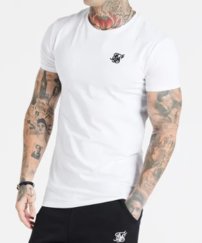 Tričko Siksilk - Essential Muscle Fit T Shirt White