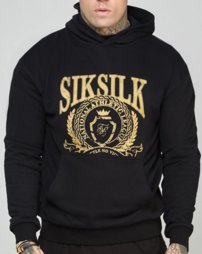 Mikina Siksilk - Oversized Crest Logo Hoodie Black